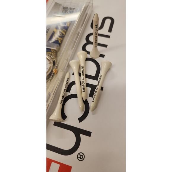 Vintage Swatch automatic watch ST. PETERS GATE SAK106 bundle with golf tees NOS - Picture 13 of 17